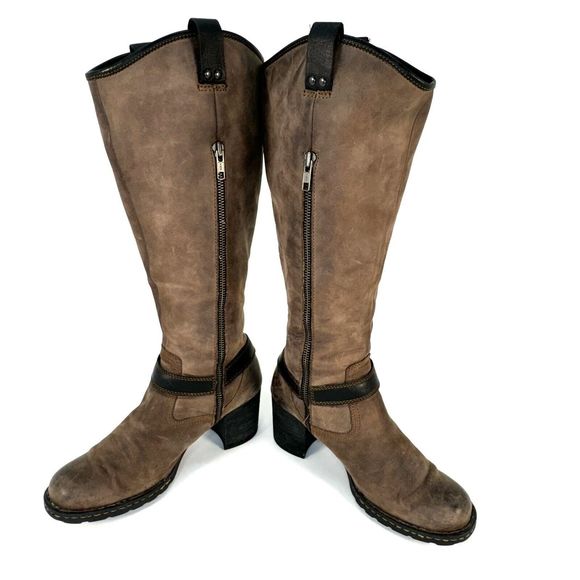 Born Beige Suede Leather Riding Boots Womans Size 7 M Knee High W21989 CQE10 - Picture 1 of 10